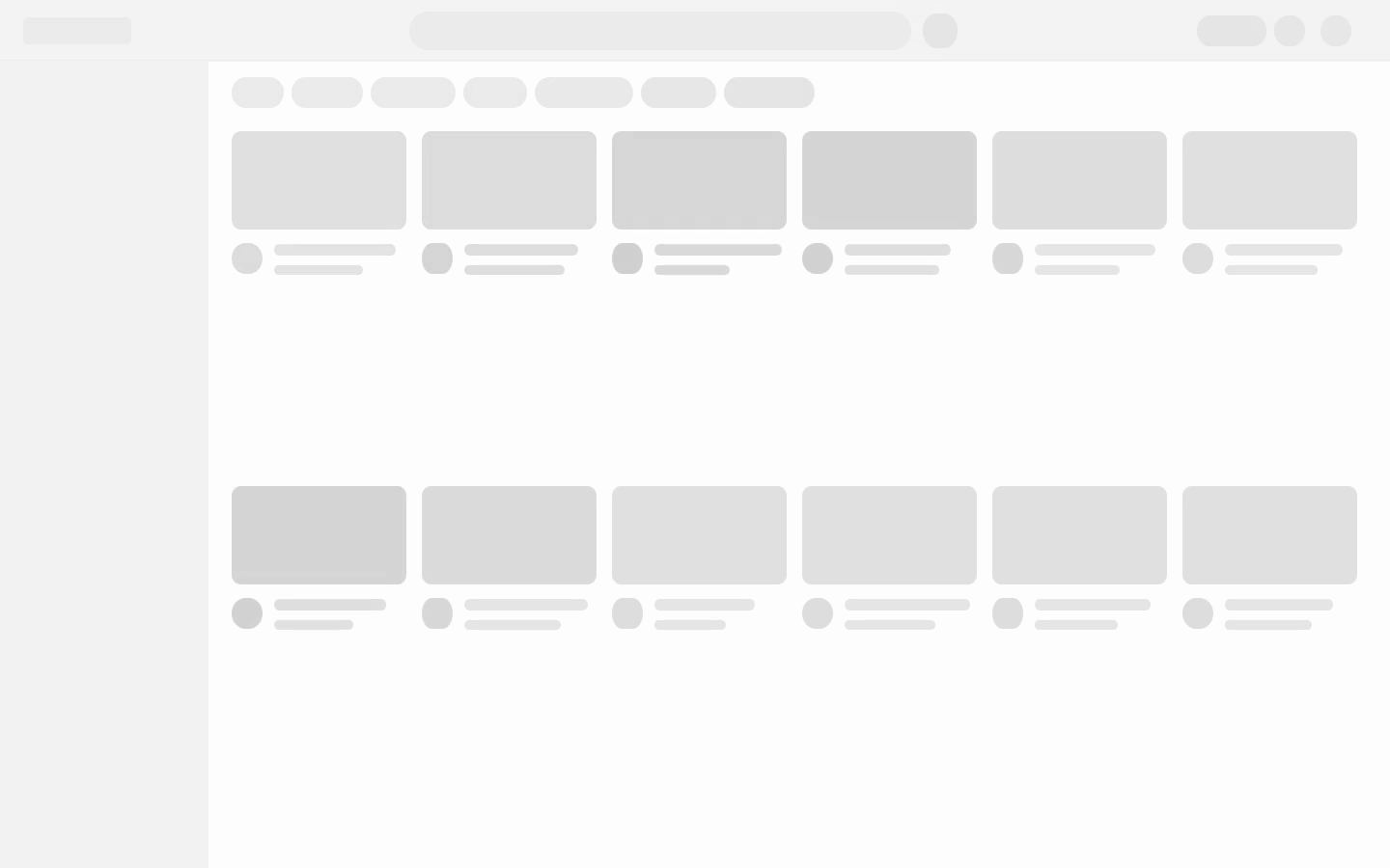 A webpage's skeleton loading state — gray blocks shimmering where the real content sits